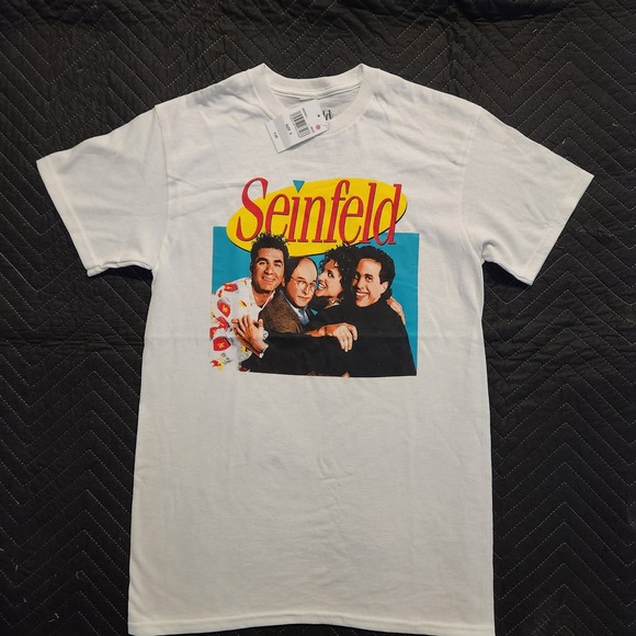 Seinfeld Group Photo T-Shirt Comedy TV Show Graphic Tee White Size S - Picture 1 of 4